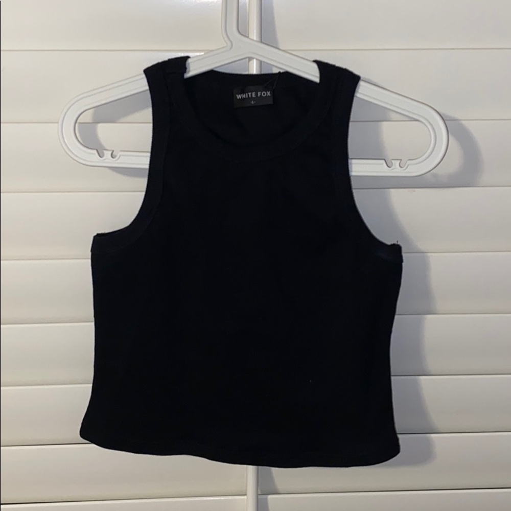 Black Ribbed Crop Top